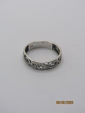 Stunning Sterling Silver Filigree Band Ring Size 7.25 CH828