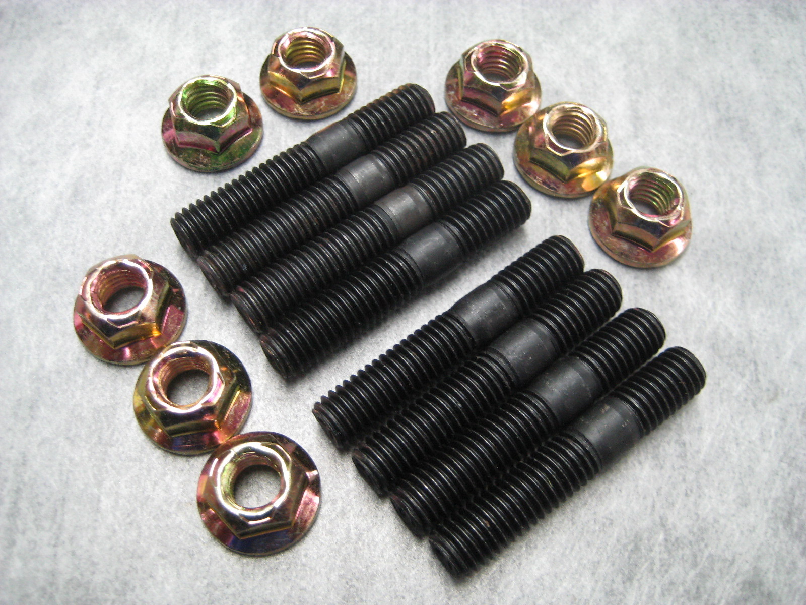 8mm M8x1.25 Exhaust Manifold Stud Set of 8 Studs & 8 Lock Nuts Ships