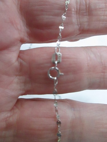 10K White Gold Confetti Chain Necklace, 16", New - Picture 5 of 9