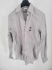 Calvin Klein Dress Shirt Mens Medium 15.5 34/35 Deep Orchid Check Slim Stretch
