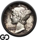 1916 Mercury Dime, Full Split Bands, Gem BU++ Toner