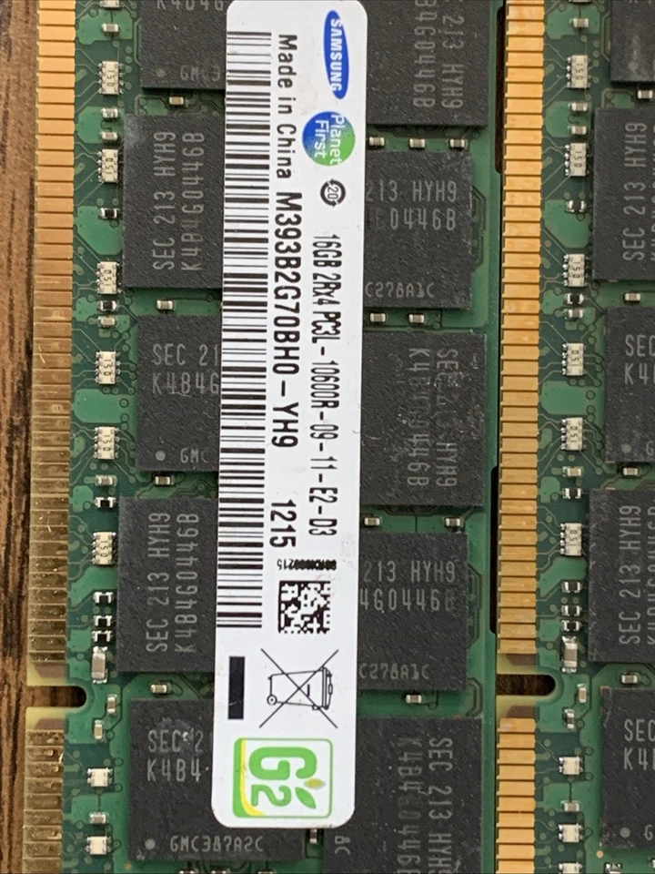 (Lot of 16) Samsung M393B2G70BH0-YH9-HP 16GB PC3L (1x16GB) Dual Rank DDR3 - Image 2 of 2