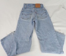 VTG Levi's 550 Jeans Kids 12 23" x 26.5" Slim Wash Blue Denim 5 Pocket 98'