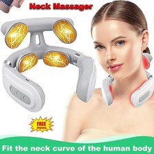 Electronic Pulse Neck Massager with Heat Cervical Pain Relief Rechargeable R9N6