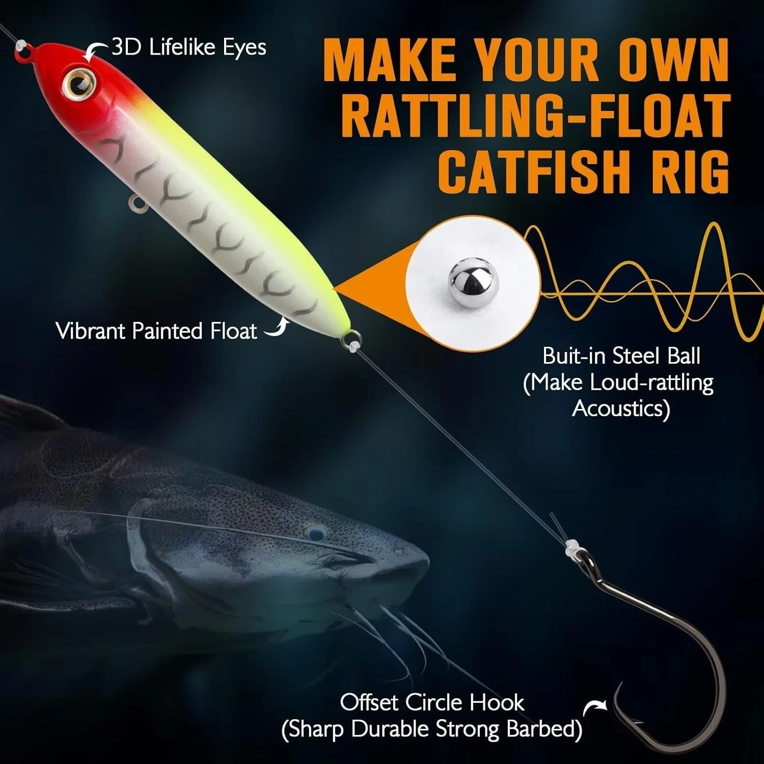 cat fishing accessories Dr.Fish Catfish Rod and Reel Combo 7ft Spinning Trolling Rod Heavy Duty Catfish Baitfeeder Reel Catfishing Gear Tackle Equipment Boat and flatheads Eagle Claw 91 Piece Catfish