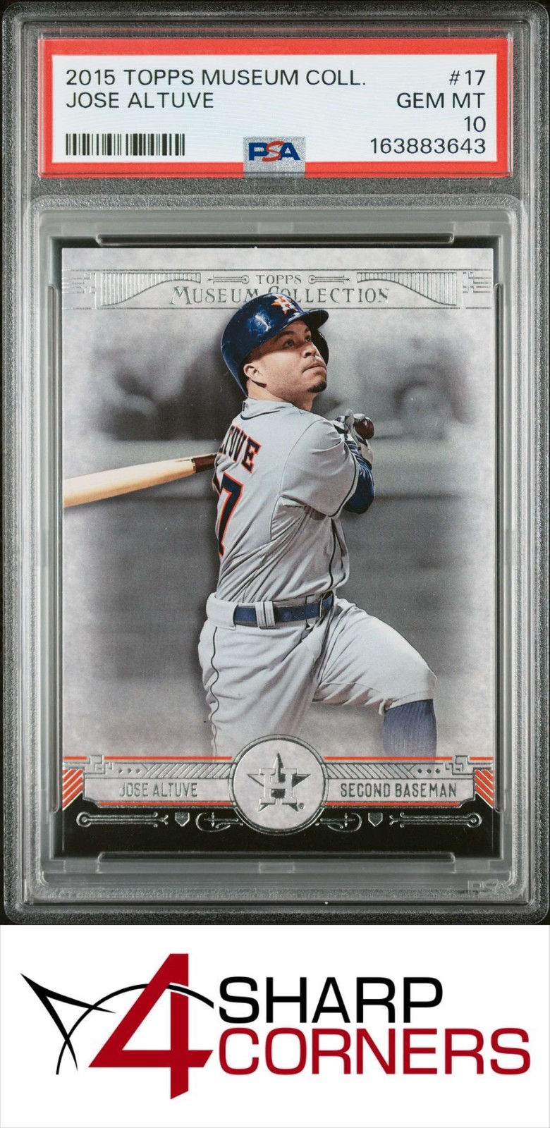 2015 TOPPS MUSEUM COLLECTION #17 JOSE ALTUVE ASTROS POP 1 PSA 10