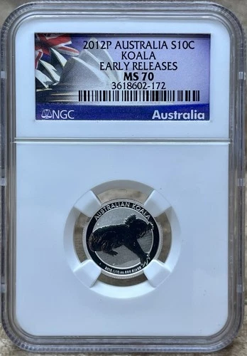Australia 2013P S10C Cents Koala NGC MS70 Early Releases 1/10 Oz. Blue Label