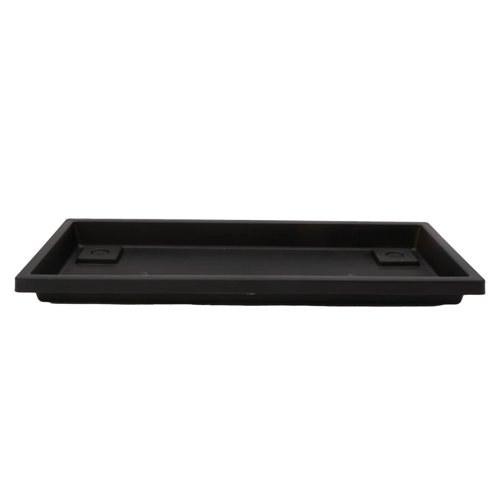 The HC Companies Venetian Rectangular Plant Tray, Plastic Drip Saucer, Black
