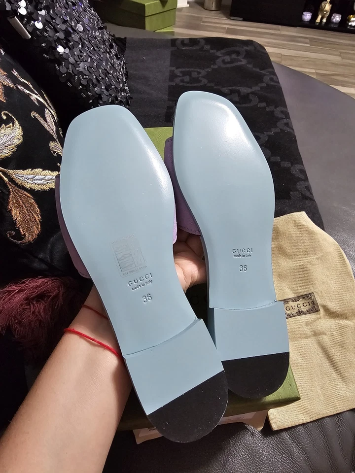Auténticas sandalias Gucci para mujer Pald lavanda entrelazadas talla G talla EU 36 Foto 2 de 4