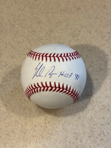 Nolan Ryan signed OML baseball w/ HOF 99 ** PSA **