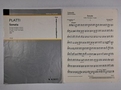 Noten: G. Platti - Sonata G major, op. 3/6. flute and basso continuo. Schott
