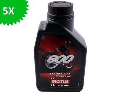 5x 1 Liter Motoröl MOTUL 2T 800 Factory Line Off Road 5 Liter 2 Takt ÖL OIL OEL