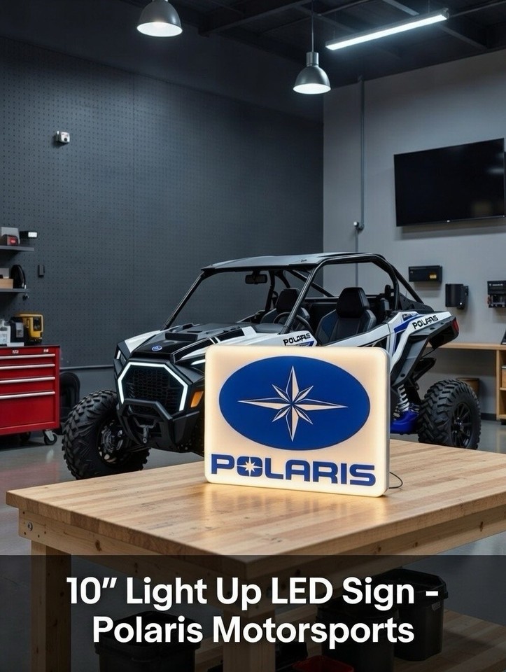 Polaris - Light Up LED Sign with USB Plug - ATV UTV Snowmobile RZR ...