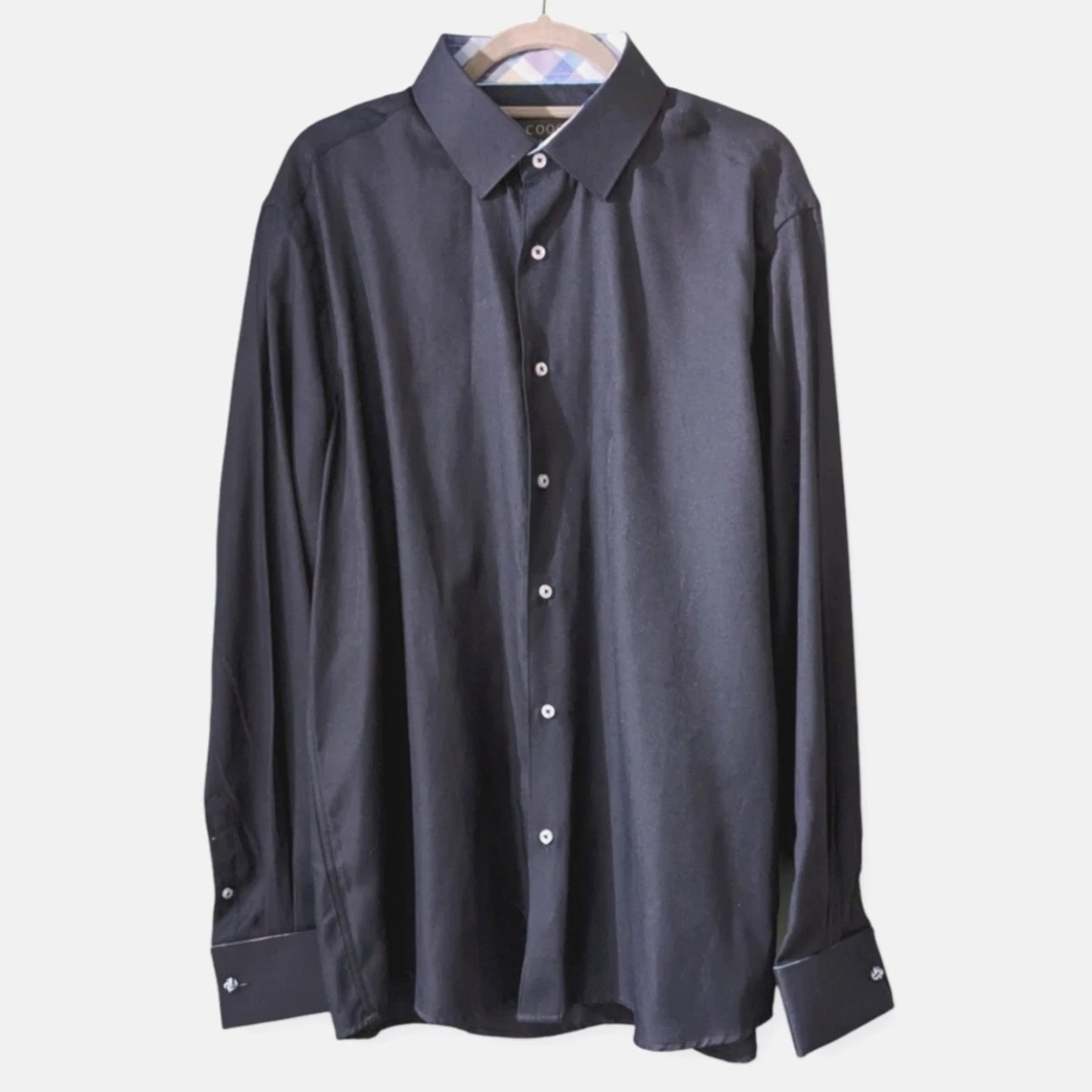 coogi dress shirt Men's Coogi Luxe Shirt Light Blue Button Down Paisley Accents Size Large