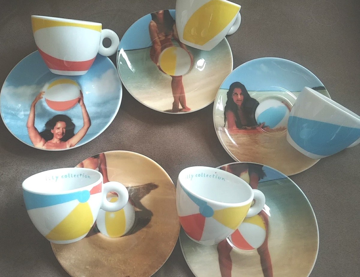 Sale! illy art 2002: Marina Abramovic 5 espresso cups/saucers 