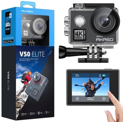 4K Action Camera 60fps WiFi Touch Screen 131ft Waterproof V50-Elite AKASO Voice