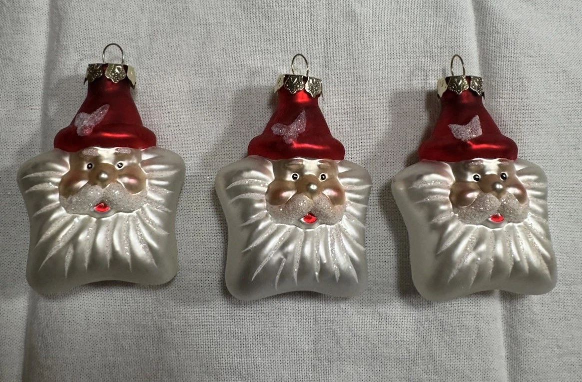 Ornamento Di Natale Babbo Natale Vintage In Ceramica – Prodotto USA