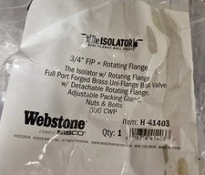 Webstone 41403, 3/4" FIP x rotating flange