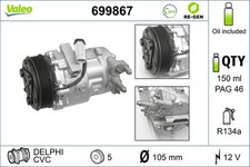Kompressor Klimaanlage VALEO RE-GEN - AT 699867 für AGILA OPEL 12V COMBO MERIVA