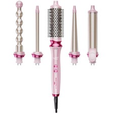 Wavytalk Heatwave Pro 5-in-1 Curling Wand Set Includes Thermal Brush and 4