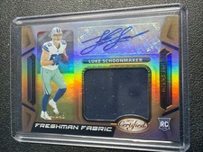 2023 Certified Freshman Fabric Signatures Luke Schoonmaker Mirror Bronze /349 AU