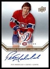 2008-09 UD Montreal Canadiens Centennial Habs INKS Pete Mahovlich Auto #HABS-PM