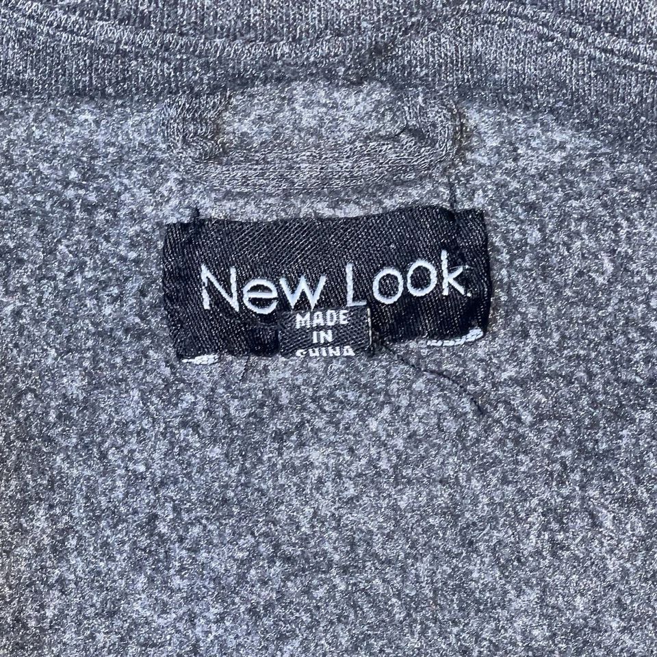 New Look Y2K Double Breasted Hooded Jacket Gray Light Weight Pea Coat Small - Image 3 of 4