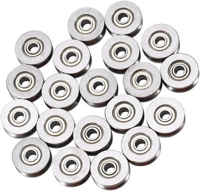 20pcs V623ZZ V Groove Ball Carbon Steel Bearing Pulley for Rail Track Linear ...
