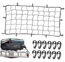 Heavy-Duty Cargo Net 3' x 5' Stretches to 6' x 10' Wide 6" Mesh with 12