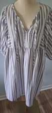 UNIVERSAL THREAD XL COTTON DRESS BLUE WHITE stripe 100 Cotton A-line Boho Airy