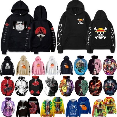 Damen Mann Anime Cartoon Drucken Hoodie Sweatshirt Kapuzenpullover Pulli Tops