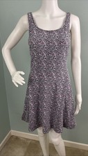 Women's American Eagle Outfitters Sleeveless Black Floral Skater Dress Sz Medium
