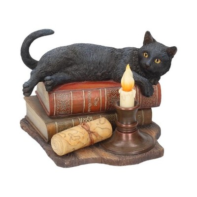 Nemesis Now Witching Hour Katzenfigur von Lisa Parker schwarze Katze & Kerzenschmuck