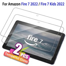 2PCS Amazon Fire 7 Fire7 Kids 2022 7.0" Tempered Glass Cover Screen Protector