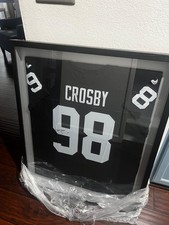 29 x 36 framed Authenic signed Black Maxx Crosby Raiders Jersey
