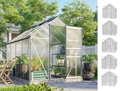 Vitavia Alu Gewächshaus COMET Einschubtechnik 4mm HKP silber Breite 2m 5 Größen