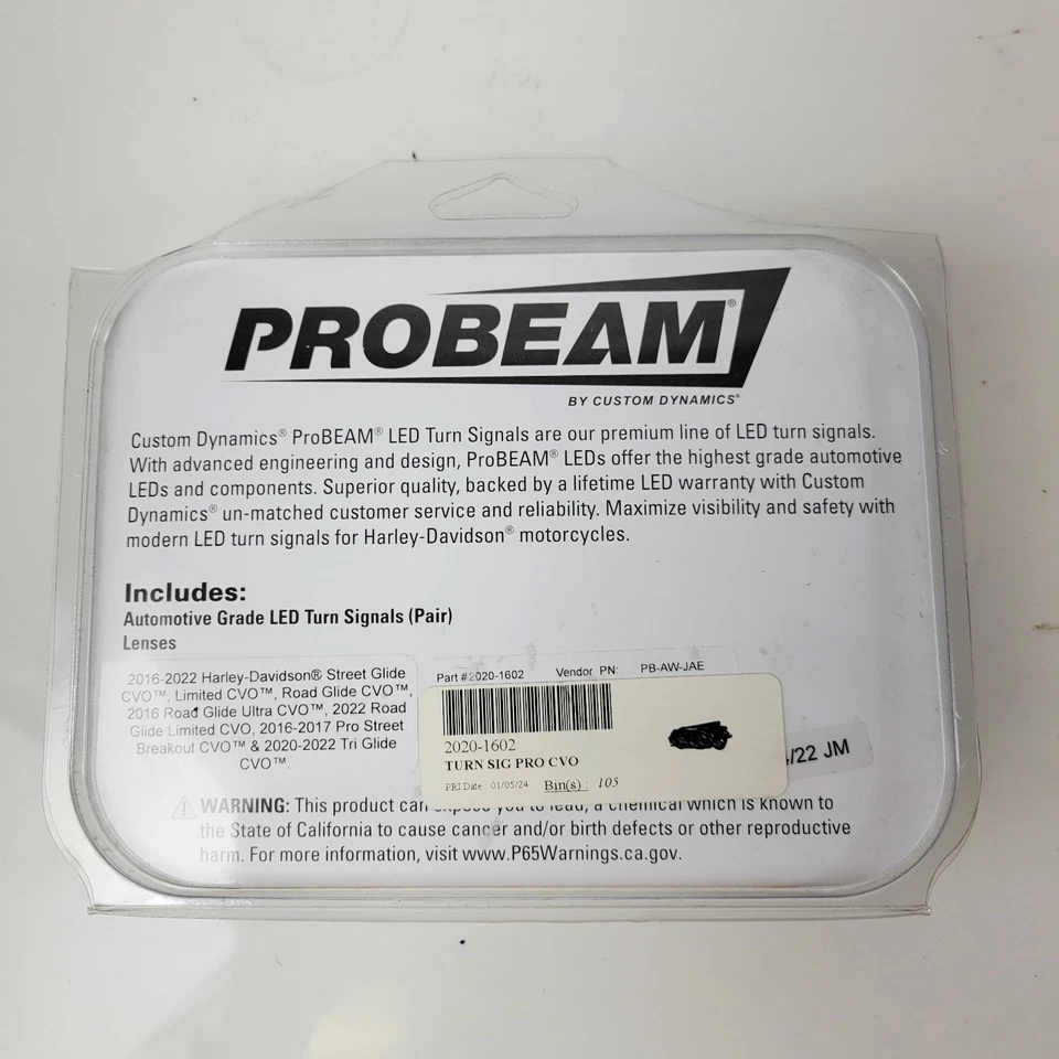 Custom Dynamics LED Turn Signal Kit Probeam 2020-1602 For Harley Davidson Models - Image 4 of 4