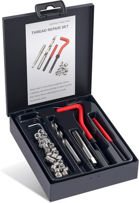 M6X1.0 Thread Repair Kit with Helicoil, Drill Bit, Tap & Carry Case