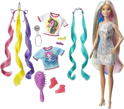 BARBIE Coiffures Fantaisie Boîte Abîmée Poupée 30cm Playset Mattel GHN04 - Photo 1/4
