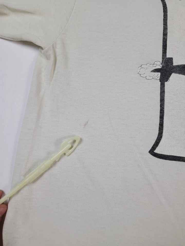 USS Casimir Pulaski Shirt vintage USA Navy Sing Stitch 50/50 Large Hanes - Image 3 of 4