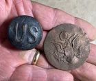 Two military WW1 bridle rosettes-found Columbus,New Mexico-Mexican Border Wars