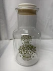Vtg 72oz Pyrex Carafe Green Spring Blossom Crazy Daisy Pitcher With Original Lid