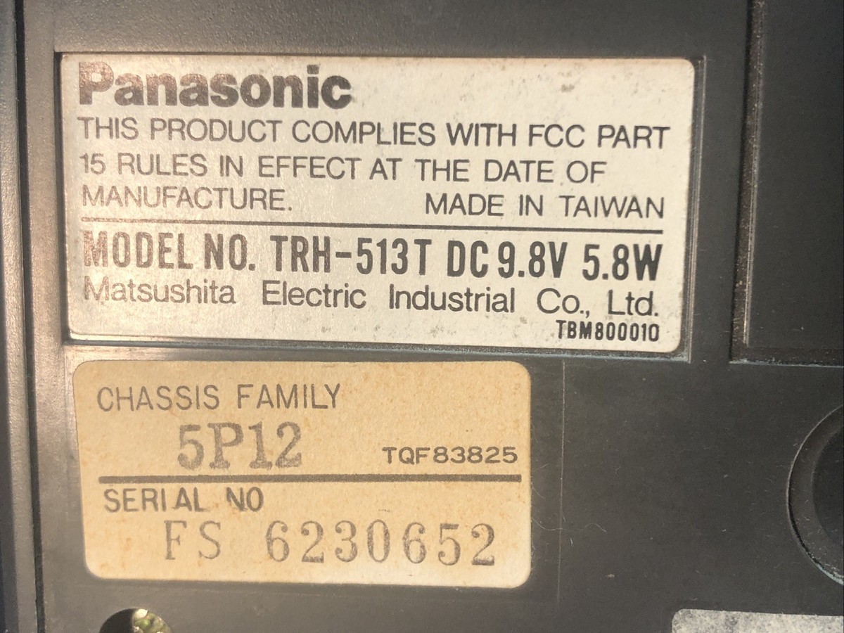 Vintage 1985 Panasonic TRH-513T Portable TV Radio 5”, Radio & TV