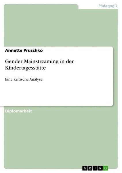 Annette Pruschko | Gender Mainstreaming In Der KindertagesstäTte | Taschenbuch-image