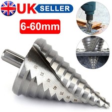 6-60mm HSS Large Spiral Step Cone Drill Bit For Metal and Wood Hole Cutter Tool