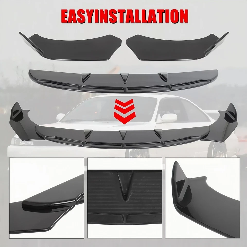 Kit de carrocería de alerón labial de parachoques delantero para Cadillac XT4 XT5 XT6 2020-2024 negro brillante Foto 3 de 4