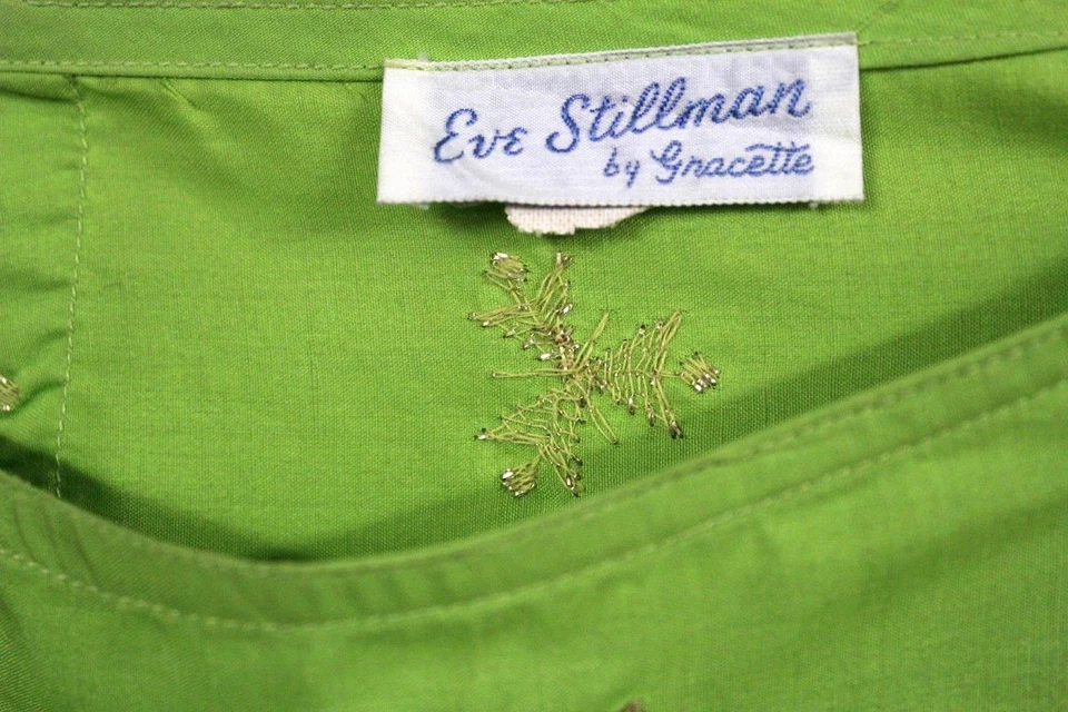 vtg RETRO Lime Green Pencil Skirt /Half Slip Gracette Eve Stillman 50S Nylon S - Image 4 of 4