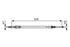 Bosch 1 987 482 000 Cable, Parking Brake for Citroen