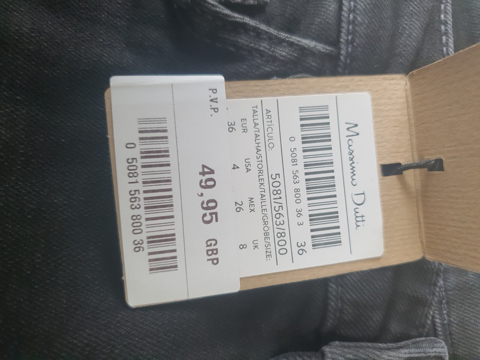 Massimo Dutti Mid Rise Full Length Skinny Jeans UK8 Black image 7