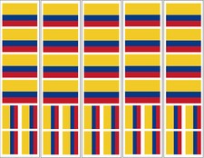 40 Removable Stickers: Colombia Flag, Colombian Party Favors, Decals